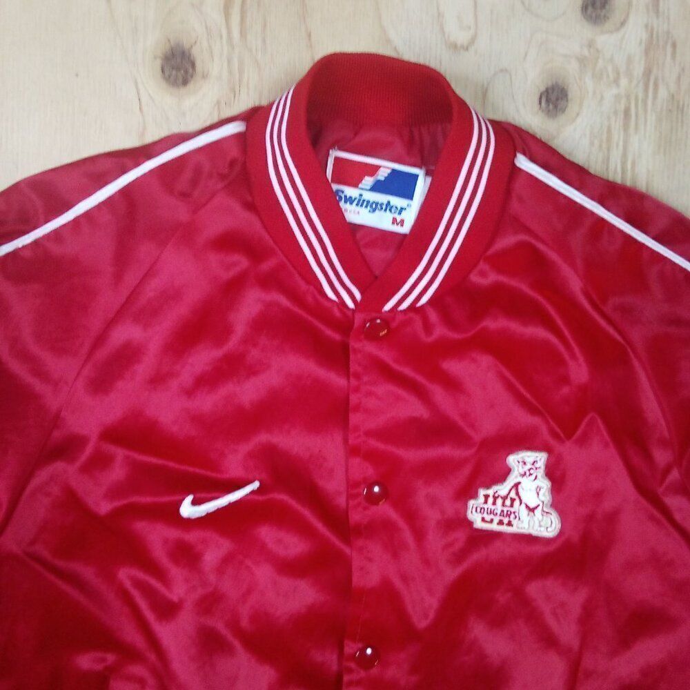 Vintage Swingster Custom Houston Cougars Satin Bomber Jacket
